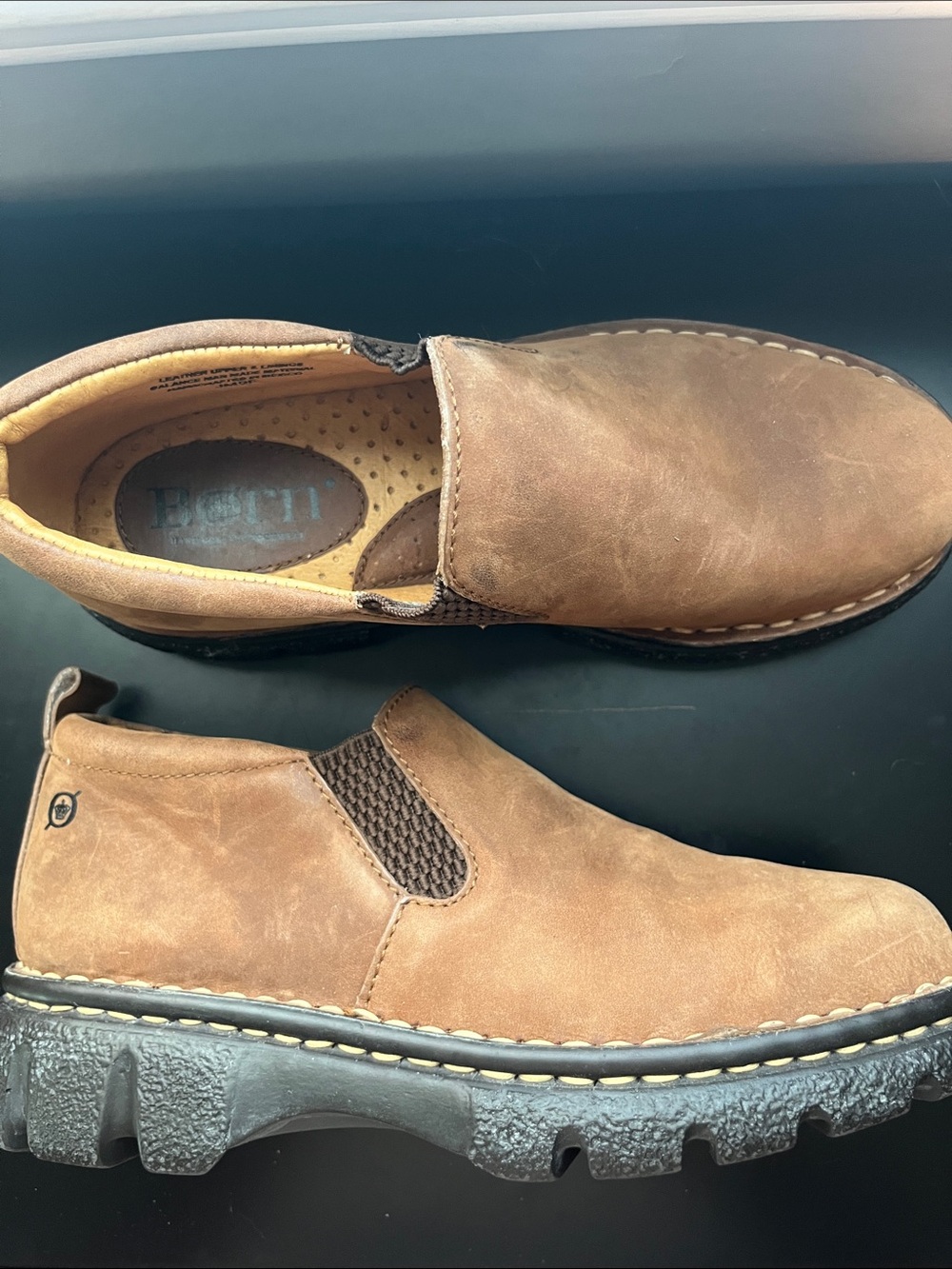 Men's Born Slip-On Casual Suede Shoes in Brown